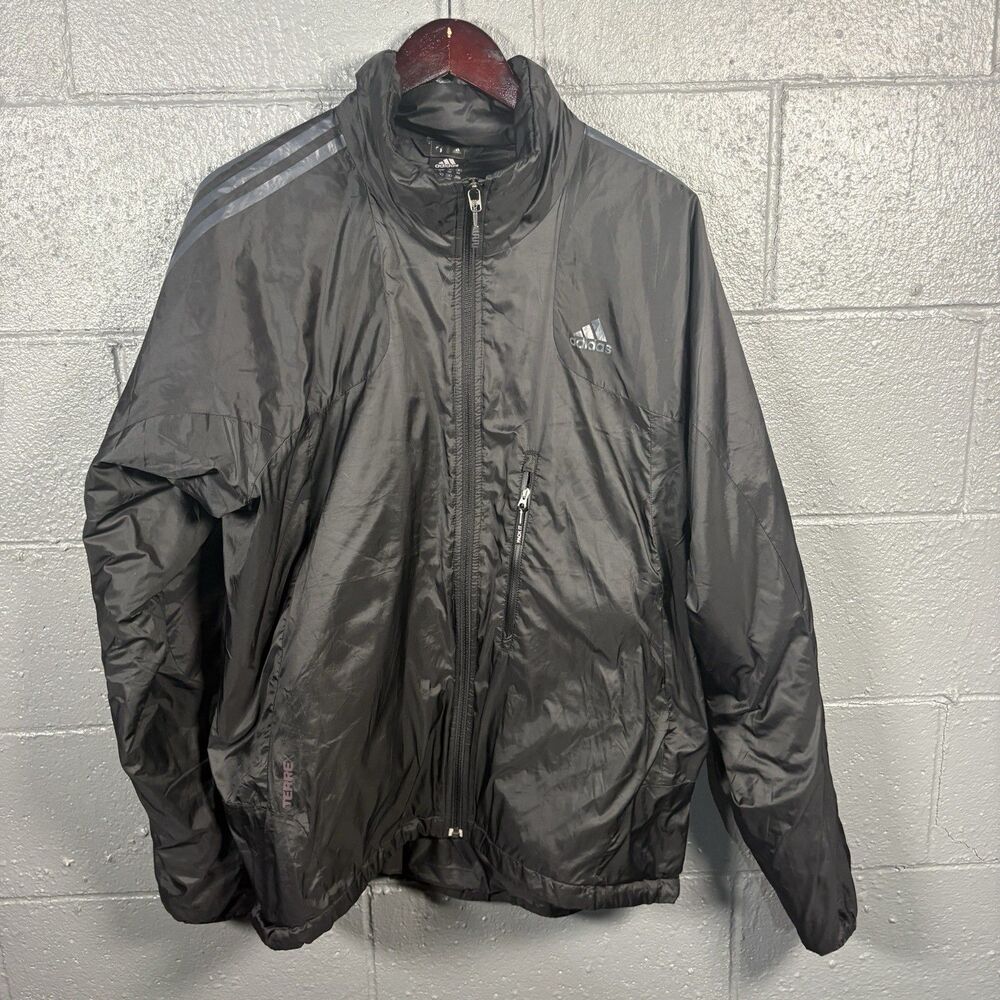 Adidas Terrex Jacket Men’s Large Black Lightweight Hiking Outdoor Full Zip